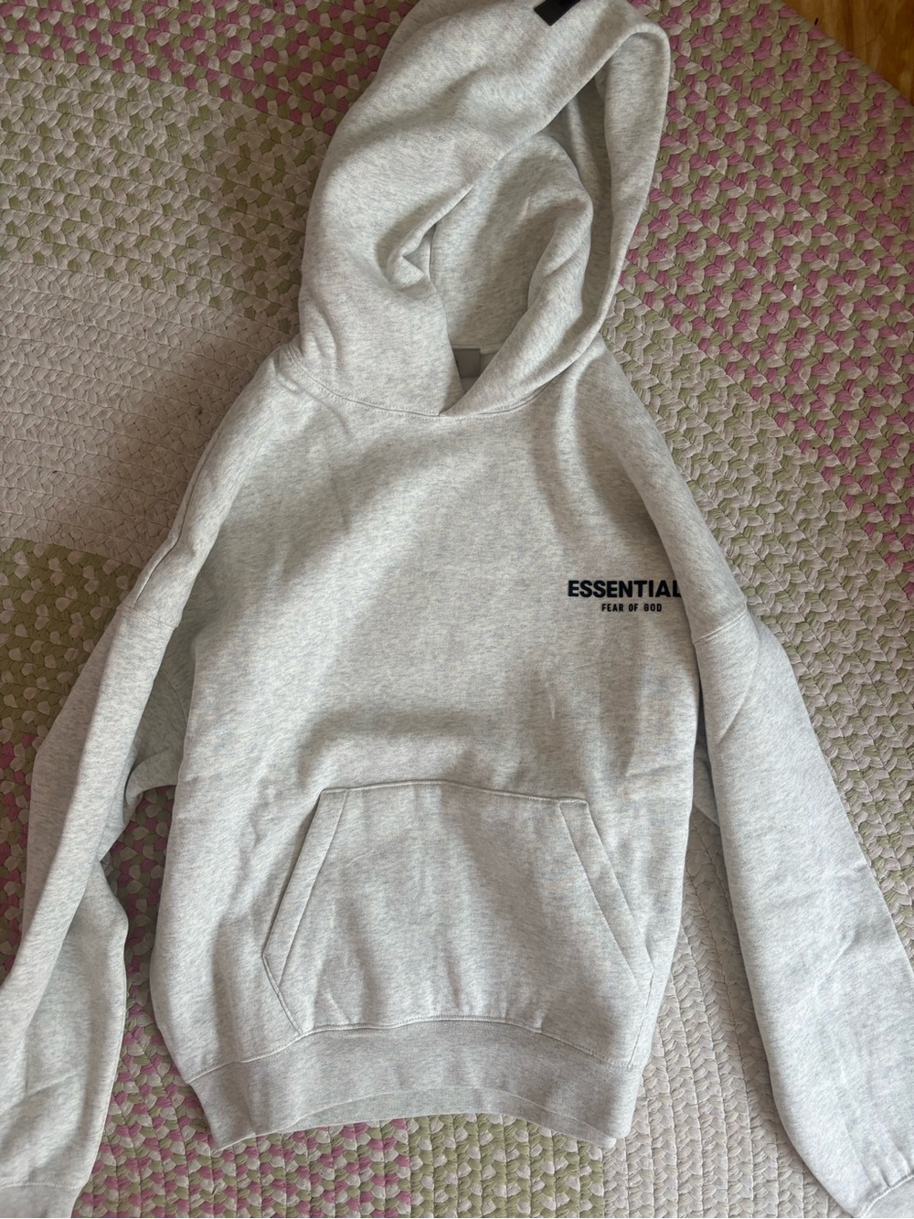 NEVER WORN!! Essentials Light Gray Pullover Hoodie with Black Chest Logo